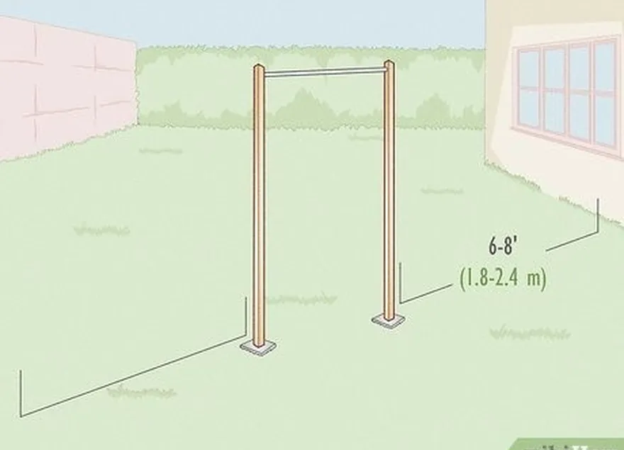 étape 2 placez les anneaux dans un endroit où il y a au moins 1,8 à 2,4 m d'espace libre de chaque côté.