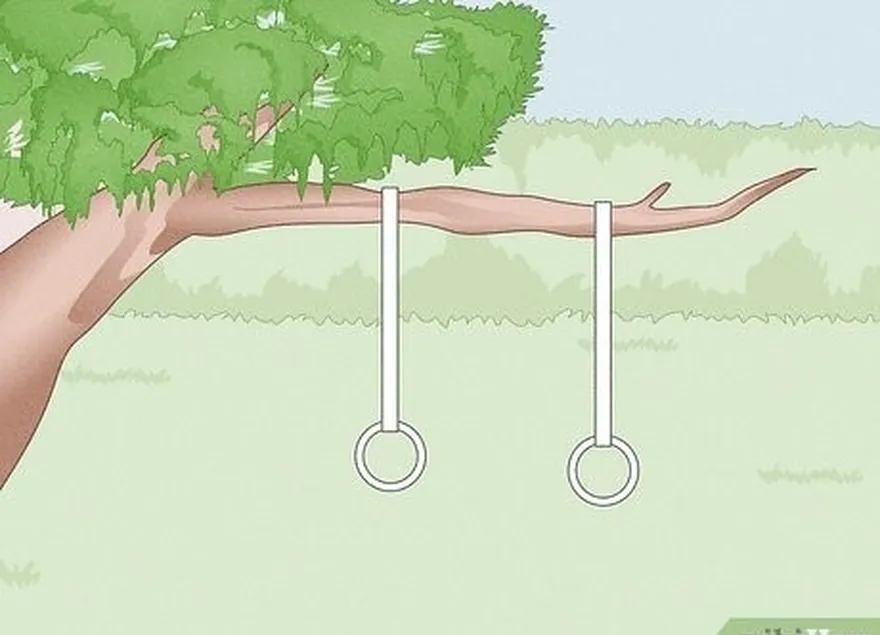 étape 3 utilisez une branche d'arbre solide comme plate-forme pratique pour les anneaux.