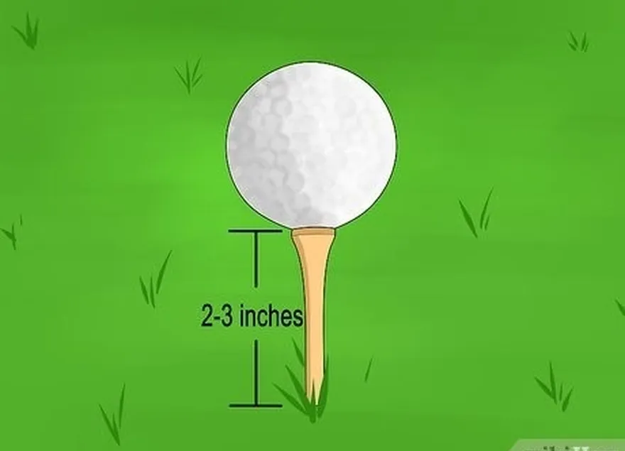 étape 3 placez la balle sur un tee pour l'élever d'environ 2 à 3 pouces (5,1 à 7,6 cm).