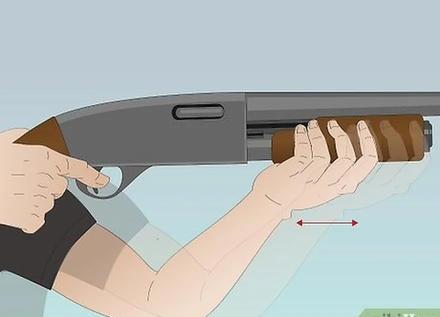 étape 4 ajustez votre main avant pour saisir l'avant du fusil à une distance naturelle.