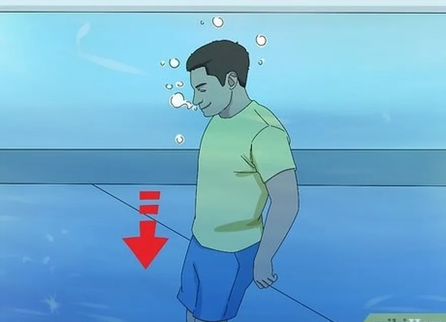 étape 4 plongez au fond de la piscine pour vérifier si vous expirez correctement.