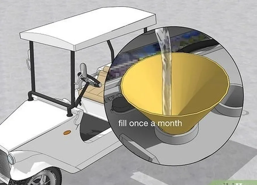 étape 4 remplir les batteries au plomb avec de l'eau distillée une fois par mois.