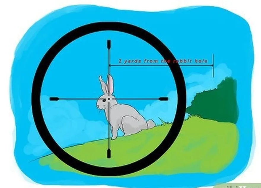 étape 19 assurez-vous que le lapin se trouve à plus de 2 yards (1,8 m) d'un trou, car il pourrait s'énerver et sauter dans le trou.