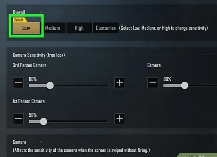 étape 6 réduisez la sensibilité si vous're using a game controller.