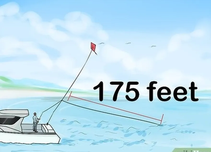 étape 2 arrêtez vos lignes lorsque l'appât se trouve à une distance de 30 à 53 m (100 à 175 pieds).