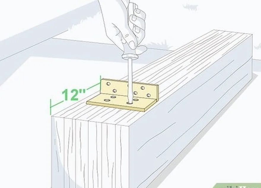 étape 6 montez des supports d'angle en acier galvanisé sur la poutre.