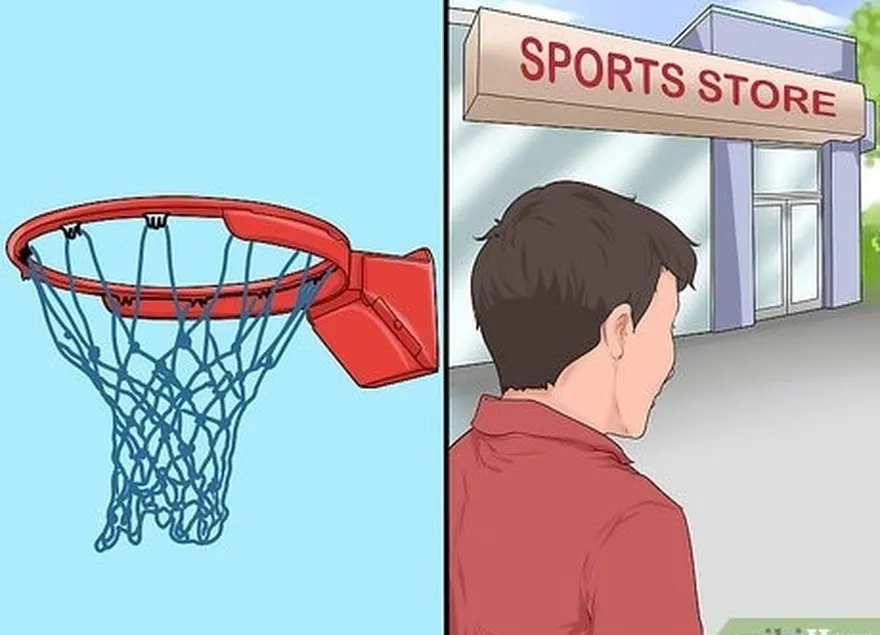 étape 3 acheter un panier de basket-ball préfabriqué de taille réglementaire dans un magasin de sport.