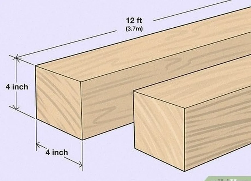 étape 1 achetez 2 poutres de bois 4x4 qui sont environ deux fois plus hautes que vous.