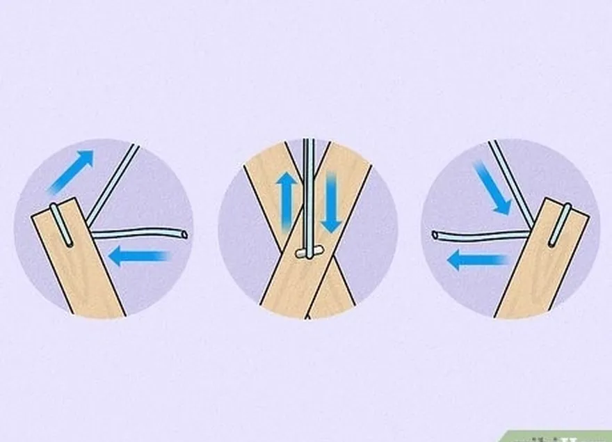 étape 2 passez environ 0,91 m de corde dans le trou supérieur d'une poutre.