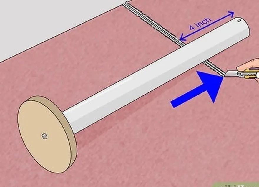 étape 6 utiliser un cutter pour mettre la moquette à la bonne taille.