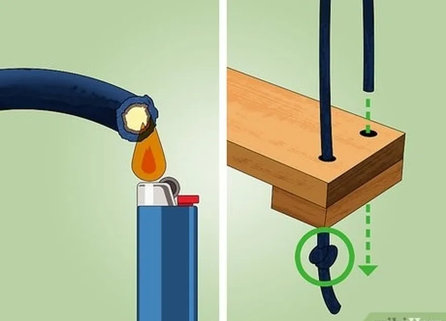 étape 2 empêcher la corde de s'effilocher.