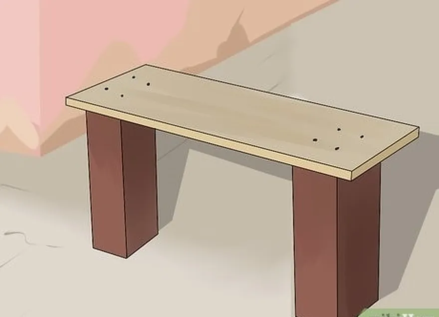 étape 7 utilisez des planches pour fixer les pieds de la table.