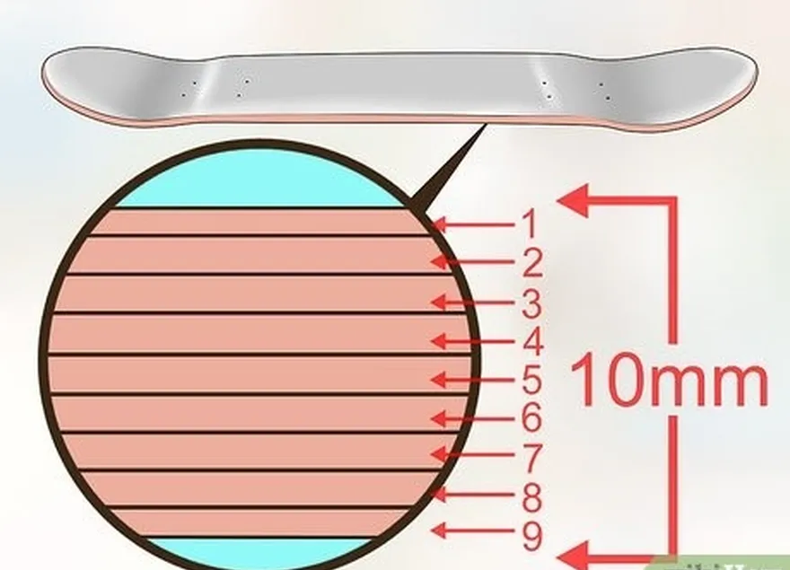 étape 1 comprendre que les skateboards sont constitués de 6 à 9 couches de contreplaqué pressé.