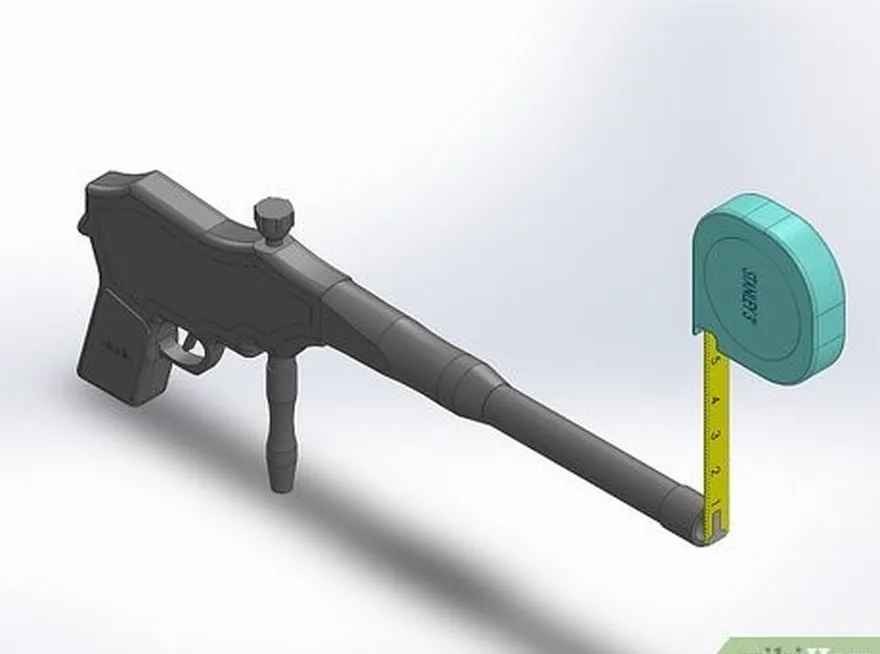 étape 1 mesurer le diamètre du pistolet de paintball's barrel.