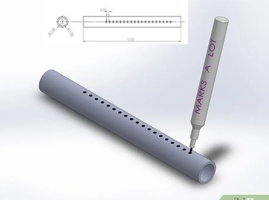 étape 6 tracez une ligne de trous de forage le long du canon du suppresseur.