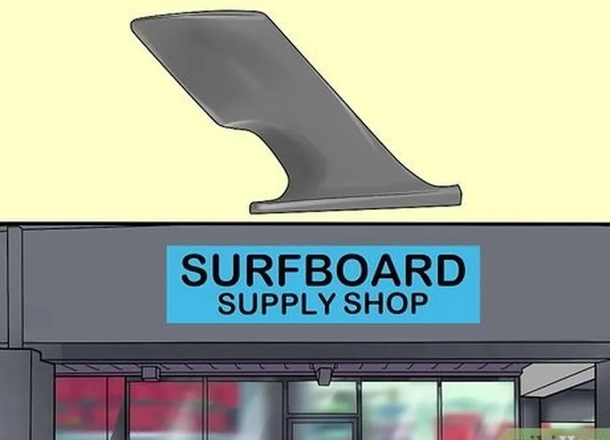 étape 1 acheter un système d'ailerons moulés amovibles dans un magasin de matériel de surf.