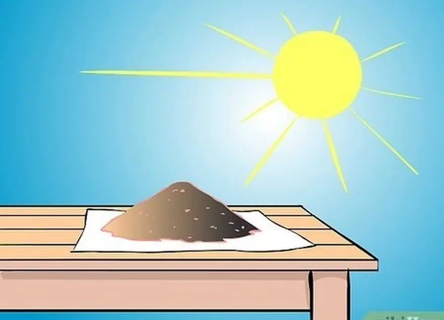 étape 11 étendre le mélange sur une feuille de papier pour le faire sécher au soleil.