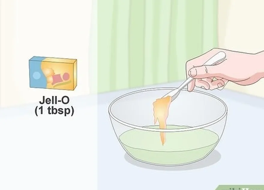 étape 2 ajoutez 1 cuillère à soupe (14,78 ml) de jell-o dans le bol.