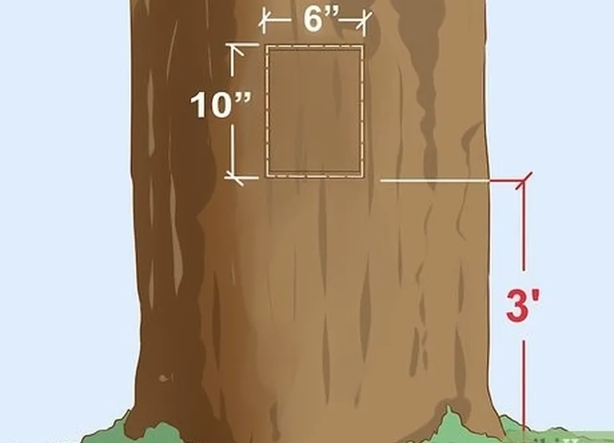 étape 2 créer une zone plane et dégagée sur la face de l'arbre.