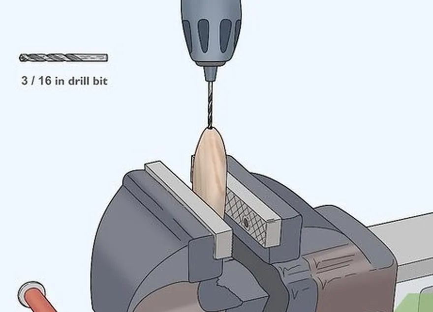 étape 8 percez des avant-trous de 3⁄16 in (0,48 cm) pour le plomb et les hameçons.