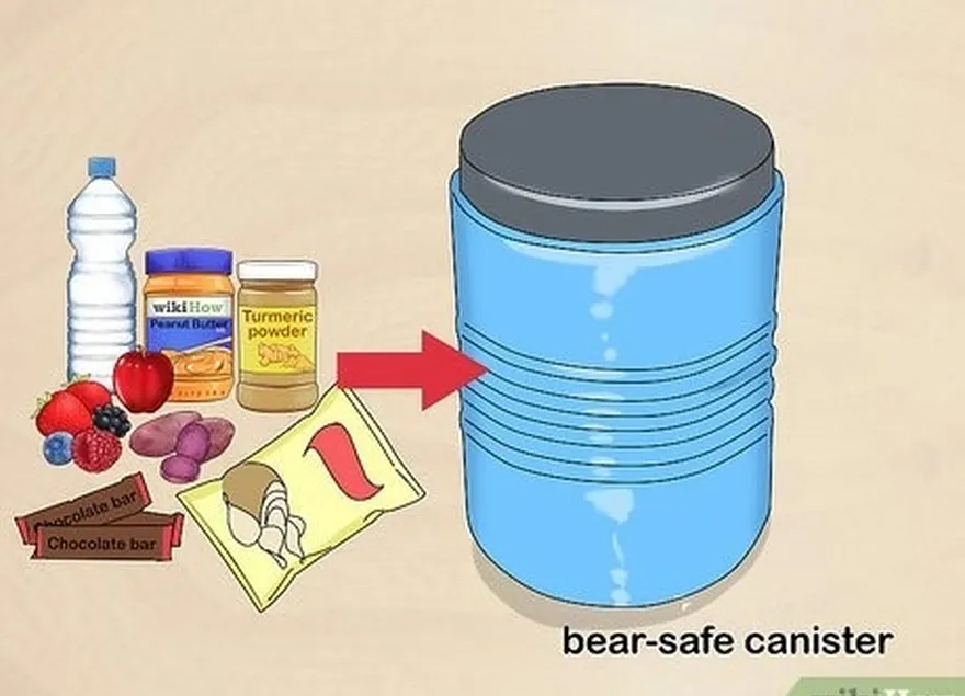 étape 4 : utilisez une boîte de conserve sans danger pour les ours pour stocker votre nourriture.