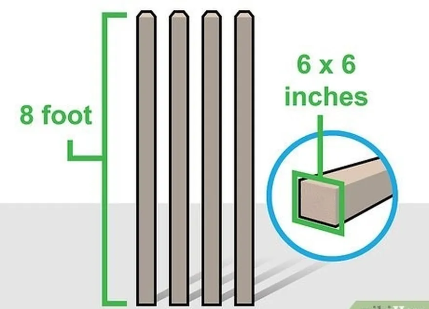 étape 1 acheter quatre poteaux en bois de 2,4 m de haut.