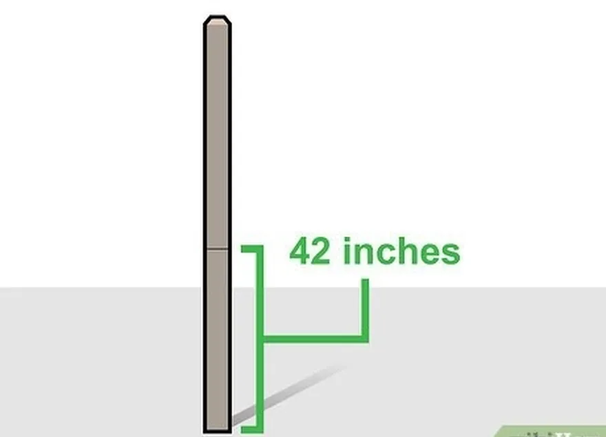 étape 2 mesurez et marquez 42 pouces (110 cm) à partir du bas de chaque poteau.