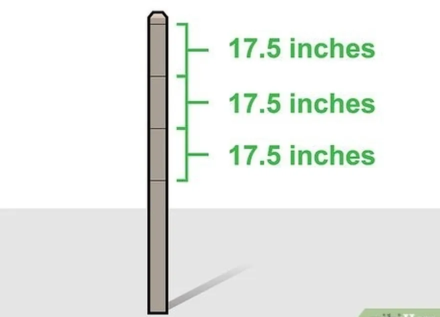 étape 3 faites une marque tous les 44 cm (17,5 pouces) le long du reste de chaque poteau.