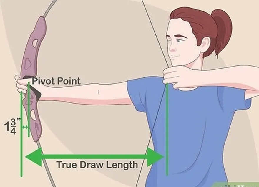 étape 3 tirez l'arc et mesurez du point d'encochage au point de pivot plus 1 ¾ pouces.