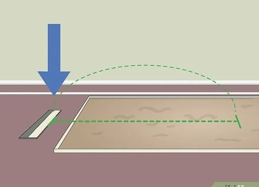 étape 3 commencer la mesure au bord de la planche d'appel.