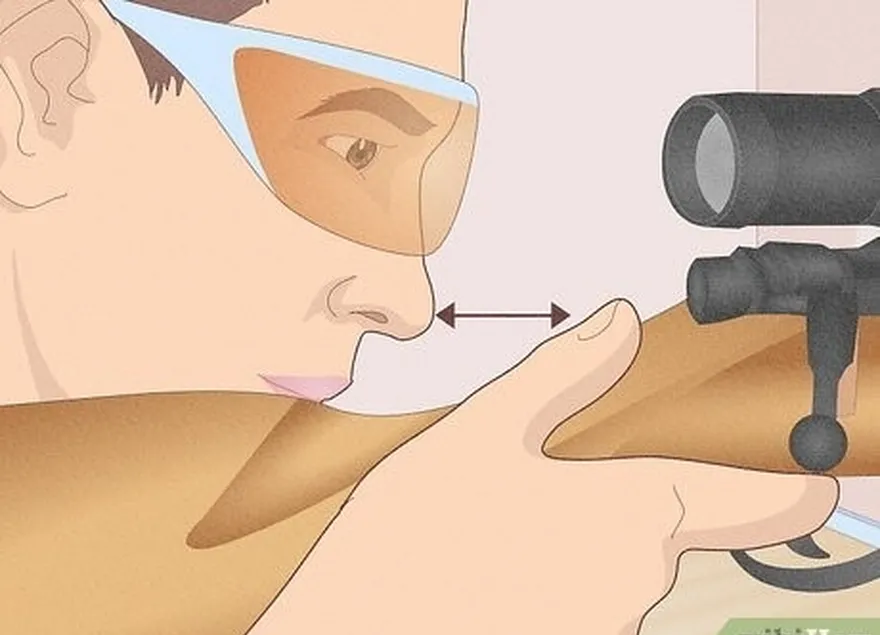 étape 4 vérifiez la distance entre le pouce de votre main de tir et votre nez.