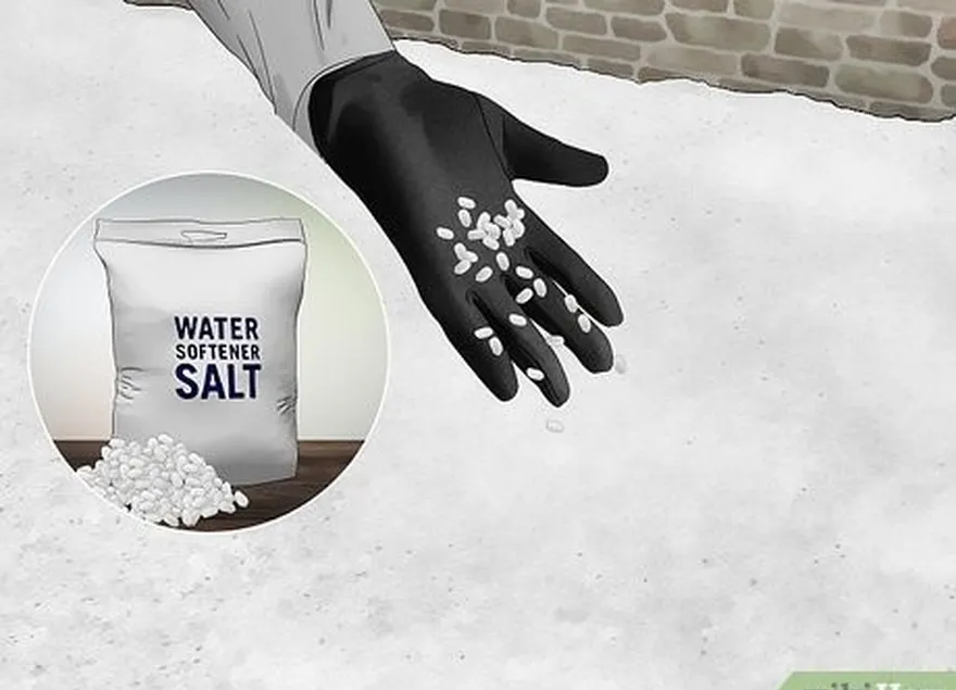 étape 1 les pastilles de sel pour adoucisseur d'eau sont un moyen économique de faire fondre la neige.