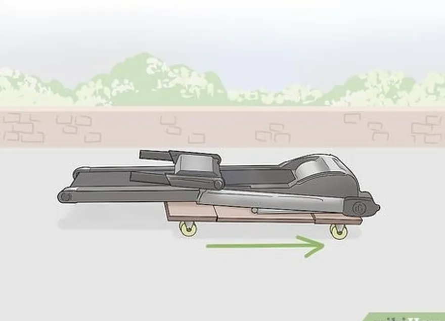 étape 4 soulever le tapis roulant sur le chariot et le faire rouler jusqu'à son nouvel emplacement.