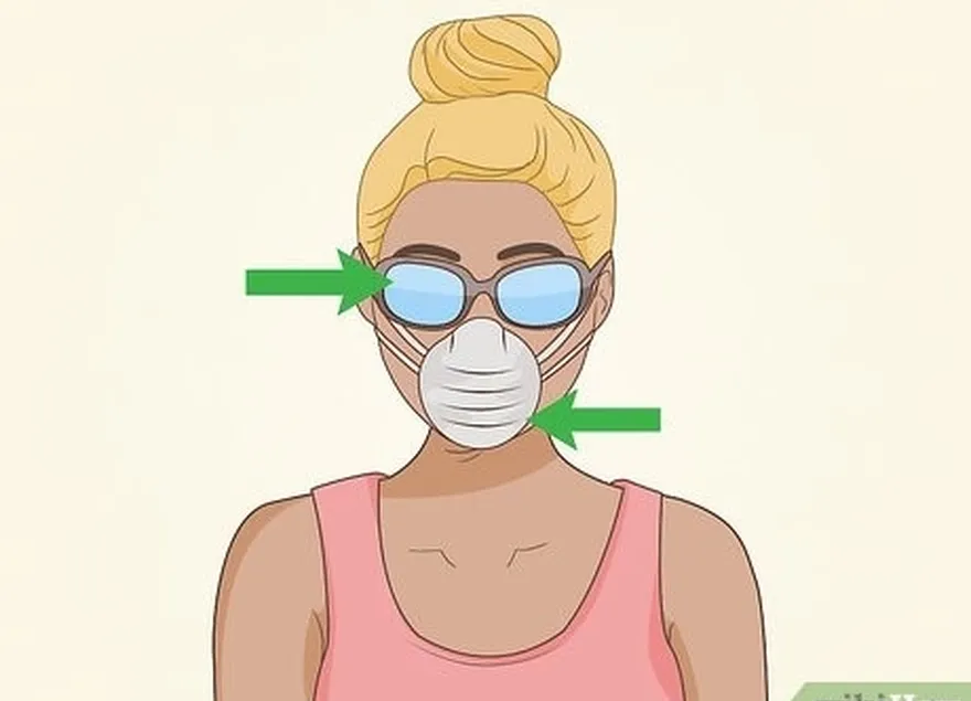 étape 5 porter des lunettes de protection et un masque anti-poussière.