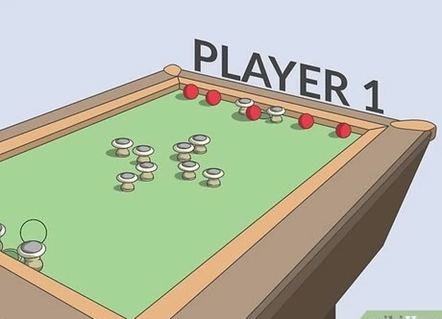 étape 1 placez les 5 boules rouges d'un côté de la table de billard bumper.