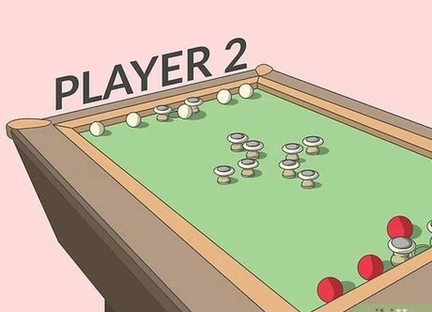 étape 2 placez les 5 boules blanches sur le côté opposé de la table de billard bumper.