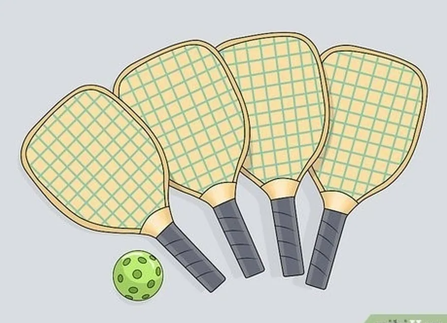 étape 3 utilisez une balle de pickleball et demandez à chaque joueur d'utiliser une palette de pickleball.