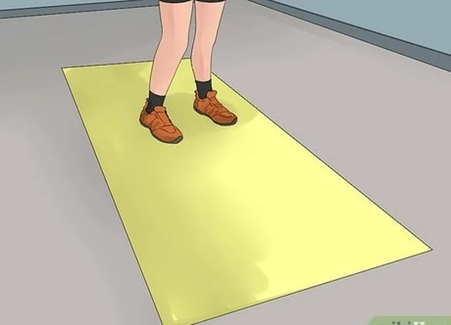 étape 2 placez un tapis sur le sol à l'endroit où vous avez l'intention de pratiquer cet exercice.