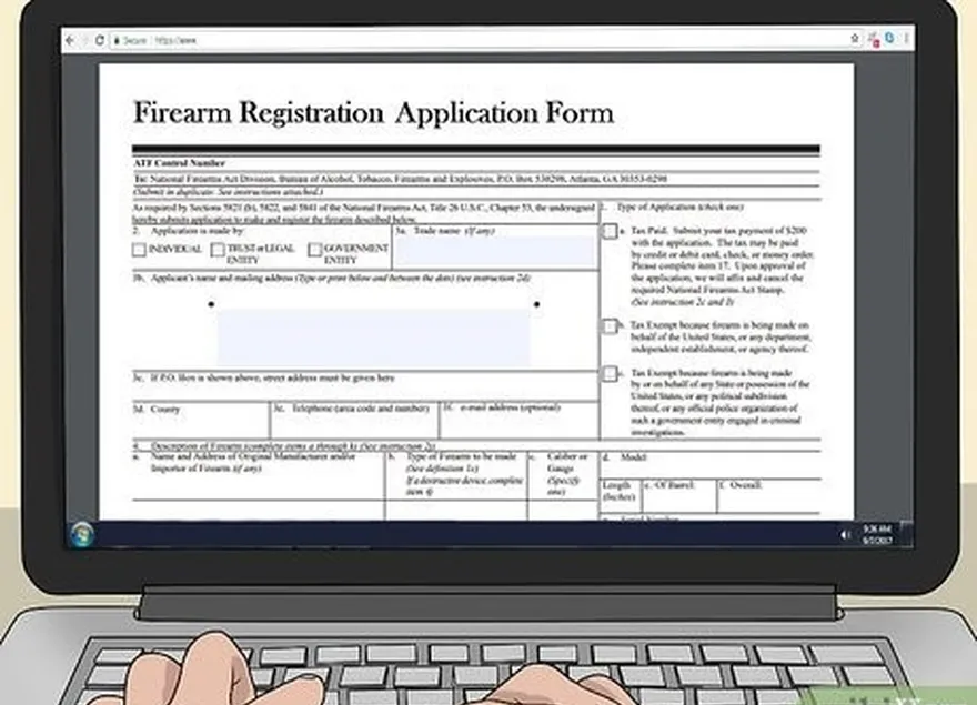 étape 1 obtenez à l'avance, si possible, un formulaire de demande d'enregistrement d'arme à feu.