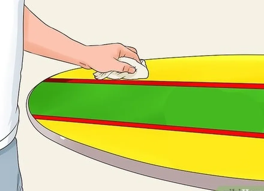 étape 1 essuyez la planche avec un chiffon humide pour enlever la cire, le sel et le sable.