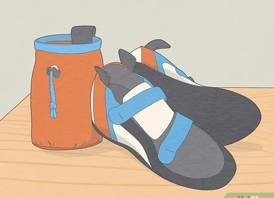 étape 2 louez une paire de chaussures confortables et un sac de magnésie.