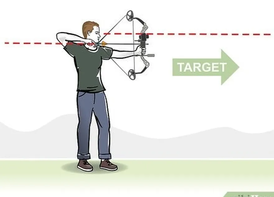 étape 5 gardez les yeux sur la cible et le menton parallèle au sol.