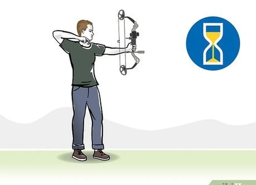 étape 3 tenez votre arc dans l'axe de la cible après le tir.