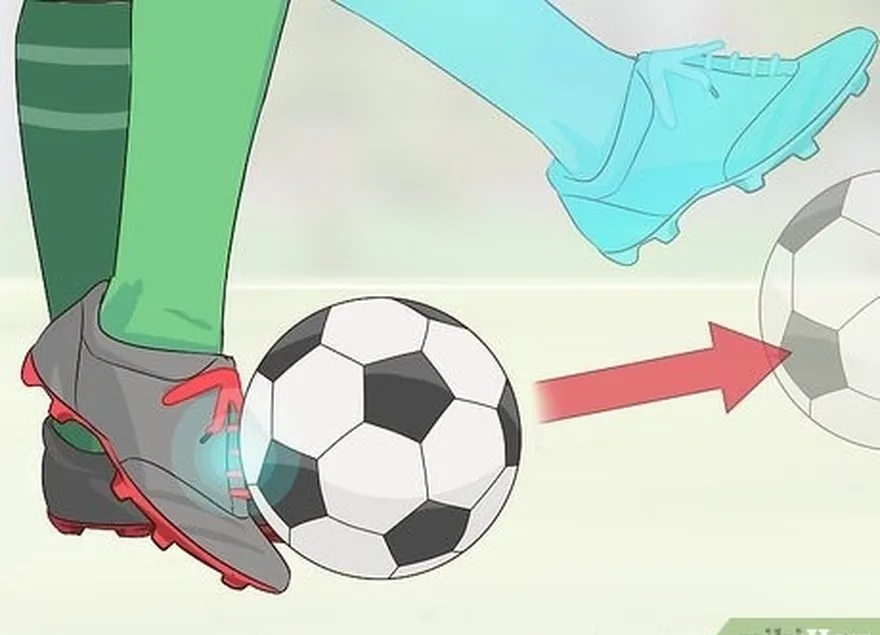 étape 9 frappez le ballon avec les lacets de votre chaussure pour un tir plus puissant.