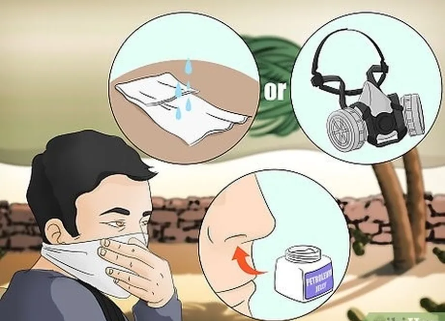 étape 1 mettez un masque sur votre nez et votre bouche.