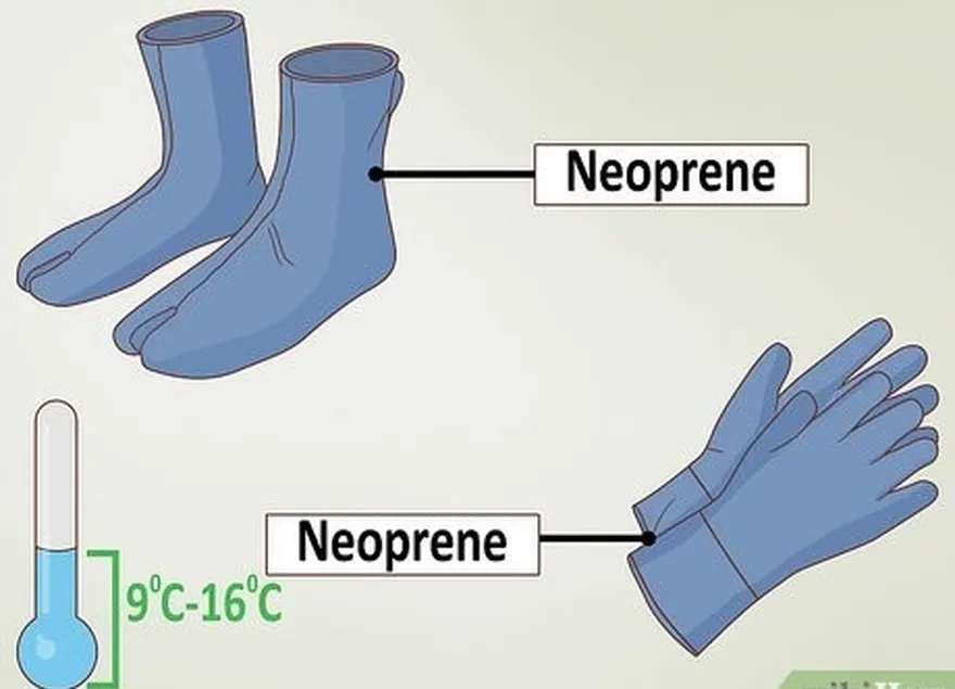 étape 5 utilisez des gants et des chaussettes pour une protection accrue dans les eaux plus froides.