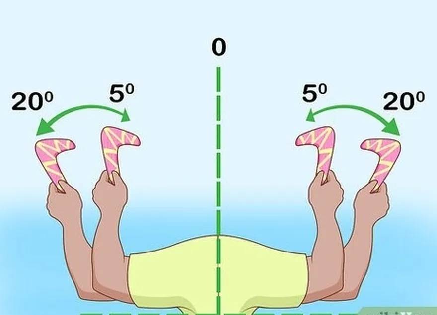 etape 1 : lancez le boomerang verticalement, avec la bonne position.