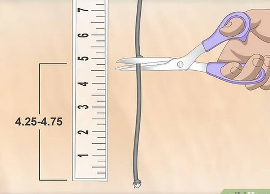 étape 2 coupez une longueur de cordelette en d à environ 10,8-12,1 cm (4,25-4,75 pouces).