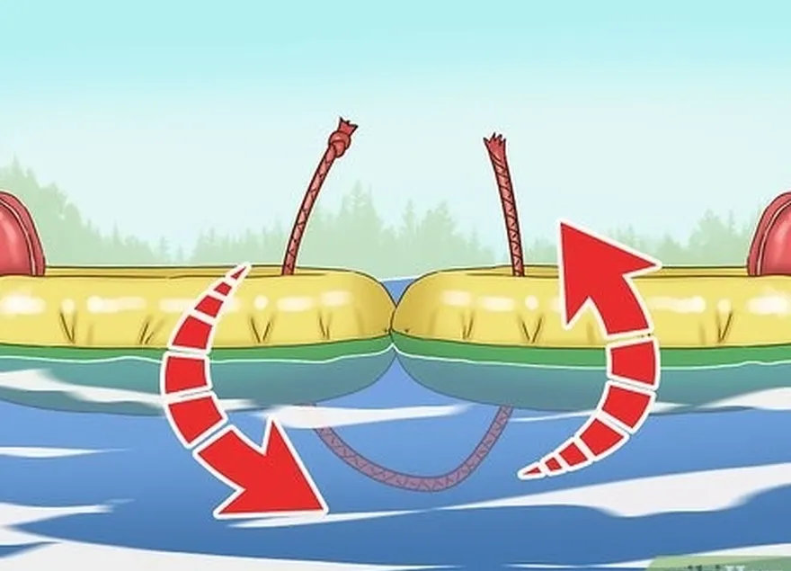 étape 4 faites passer la corde sous-marine par le trou du deuxième tube.