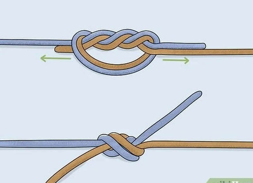 étape 5 tirez sur les quatre extrémités des lignes en même temps pour serrer le nœud.